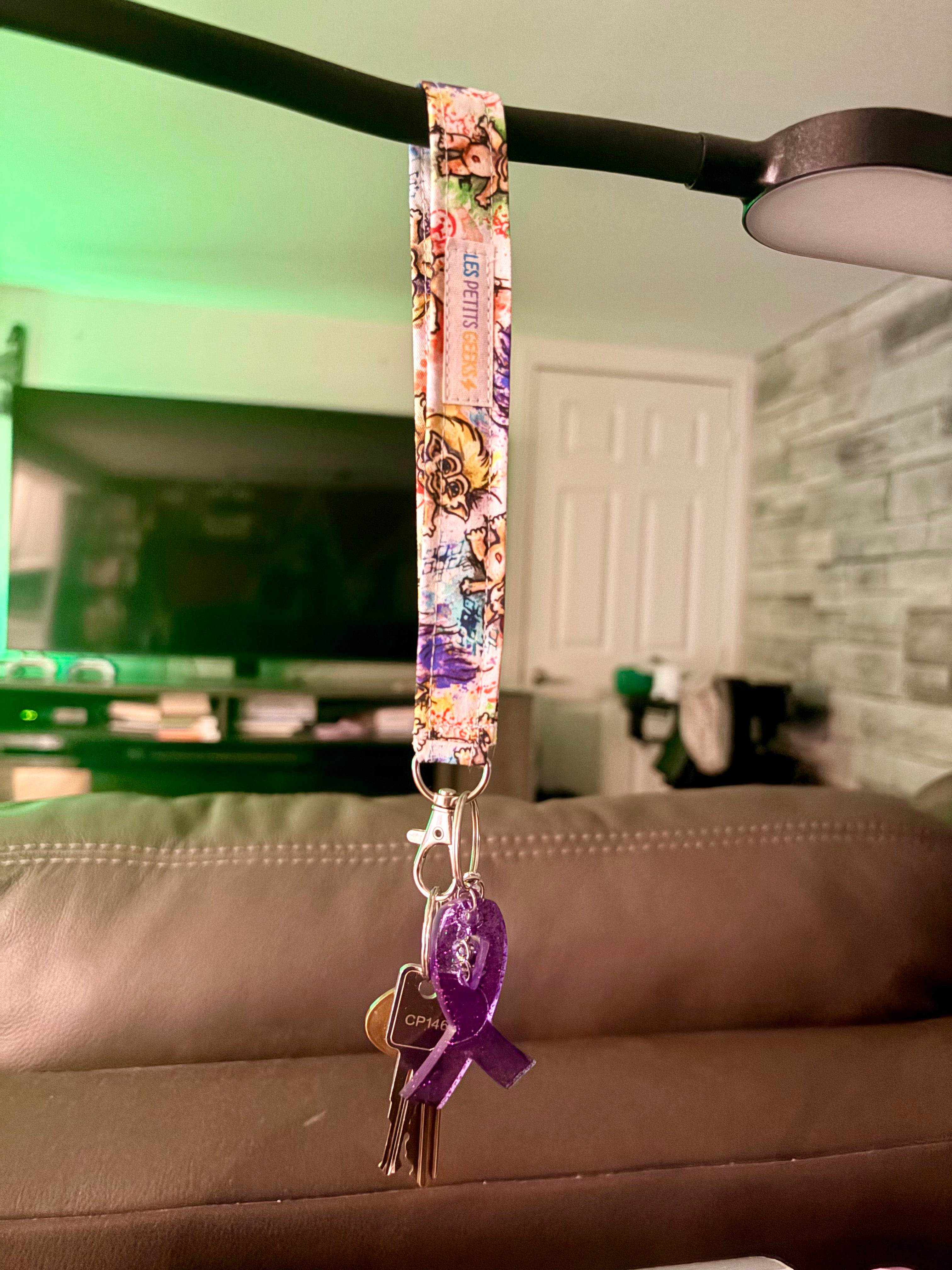 Handmade Fabric Keychain Bracelet – Wrist Lanyard