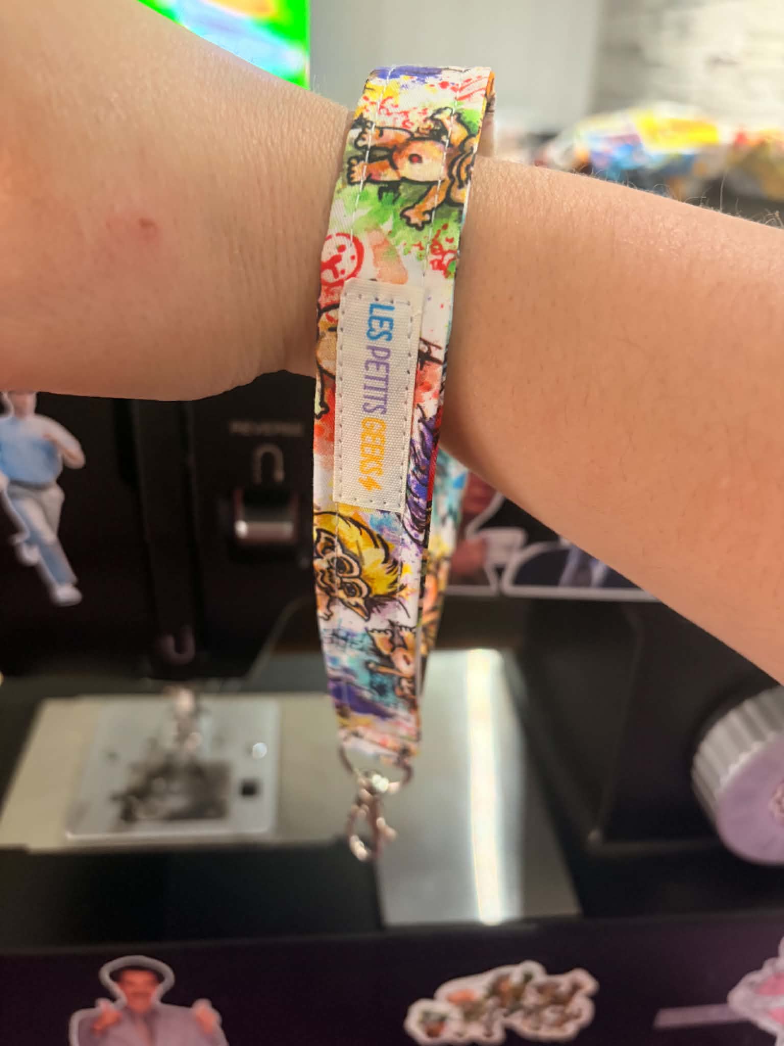 Bracelet porte-clés en tissu fait à la main – Dragonne au poignet