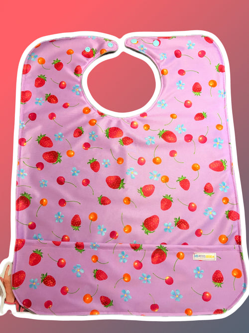 Bavette de repas imperméable | Fraises et cerises |